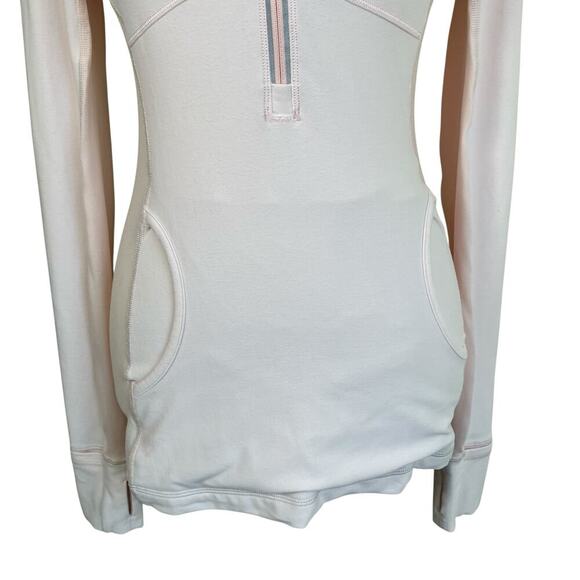 Lululemon Sz 4 Pretty Pink Star Runner Half Zip Pullover Fitted Stretchy Flawed - Picture 4 of 16